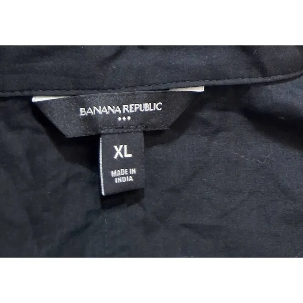 Banana Republic womens xl balloon sleeve shirt black blouse cotton lightweight - Picture 7 of 9